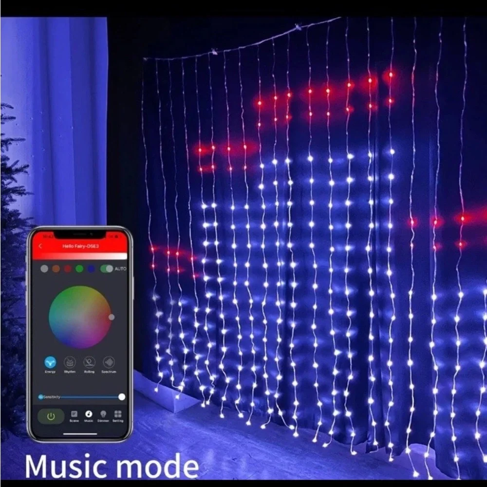 Avatar Patterns Programmable Music Sync Curtain String Lights 400 LED 6